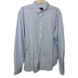 UNTUCKit Adige Shirt Men's XL Blue Check Long Sleeve‎ Cotton Wrinkle Free